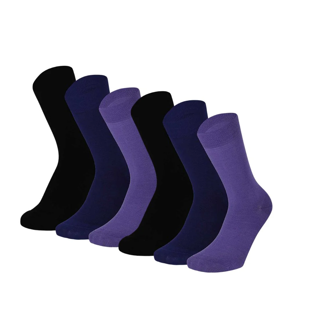 Bamboe sokken - Kleurvol - Unisex - 6-Pack - Multi Paars