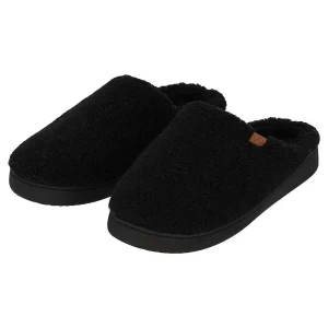 Pantoffels heren teddy wol - Zwart