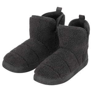 Hoge Sloffen - Heren  - Teddy wol - Antraciet