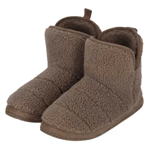 Hoge Sloffen - Heren  - Teddy wol - Taupe