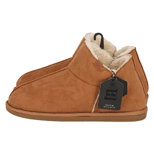 Hoge sloffen dames - Suede - Morethansocks - Cognac