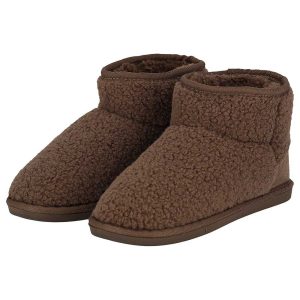 Dames teddy pantoffels - Fake Fur voering - Bruin