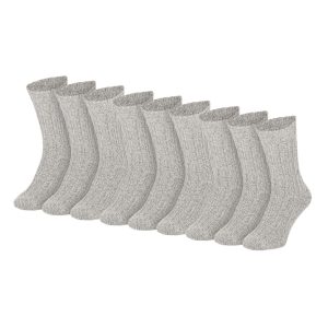 Noorse grof gebreide wollen werksokken - 9-Pak