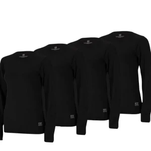 Thermo shirt dames- Naadloos - Zwart - 4-Pack