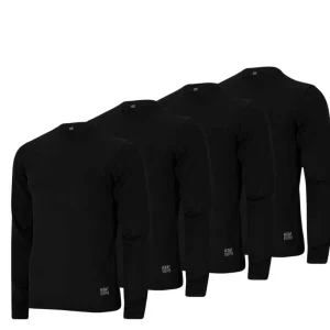 Thermo shirt heren - Naadloos - Zwart - 4-Pack