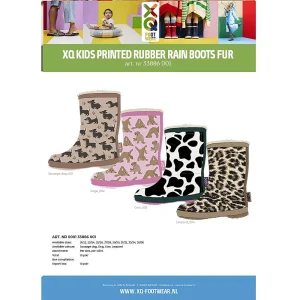 Regenlaarzen kids - Koeienprint - Fake fur voering