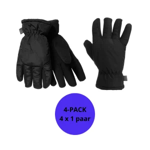 Mega thermo handschoenen dames - Zwart - One Size - 4-Paar voordeelpakket