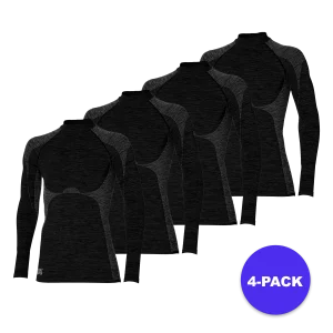 Thermoshirt heren - Zwart melange - 4-Stuks