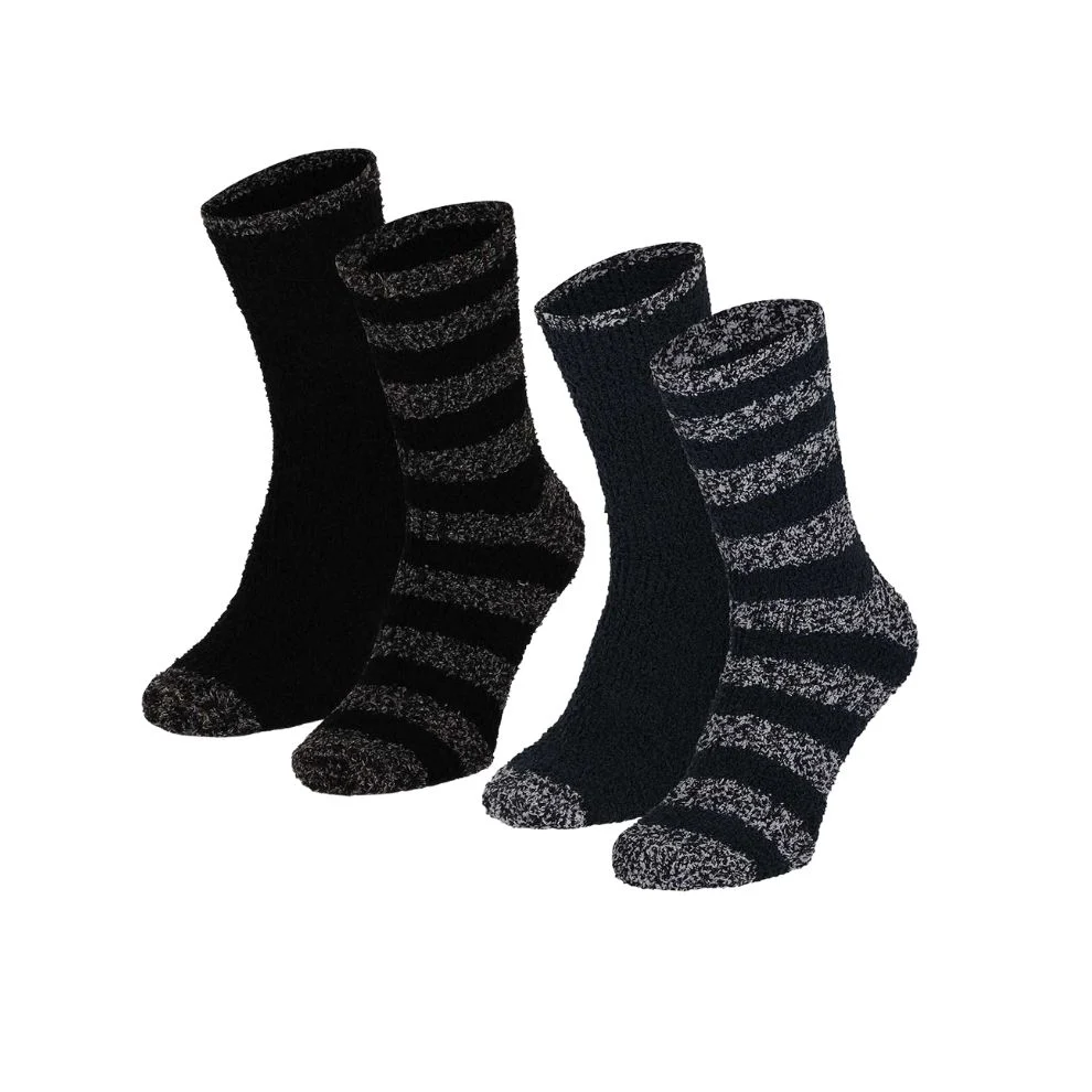 Bedsokken heren - 4-Pack - Stripes - Zwart - One Size - Afbeelding 2