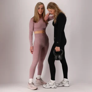 Sport crop top dames lange mouwen - 1-Stuk