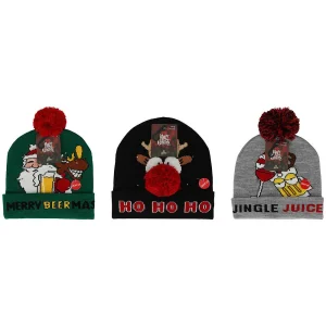 Kerstmuts met lampjes - Christmas rocks one size - met pompon