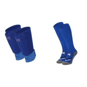 Xtreme - Voetbalsokken + scheenbeschermers + enkelbandjes - Kobalt Blauw