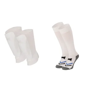 Xtreme - Voetbalsokken + scheenbeschermers + enkelbandjes - Wit