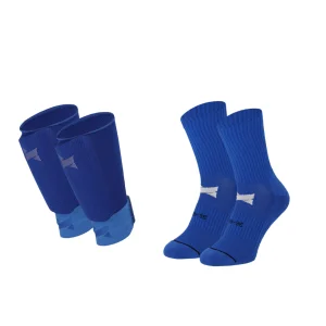 Xtreme - Gripsokken + scheenbeschermers + enkelbandjes - Kobalt Blauw