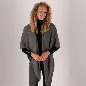 Gebreide omslagdoek - Dames - Antraciet