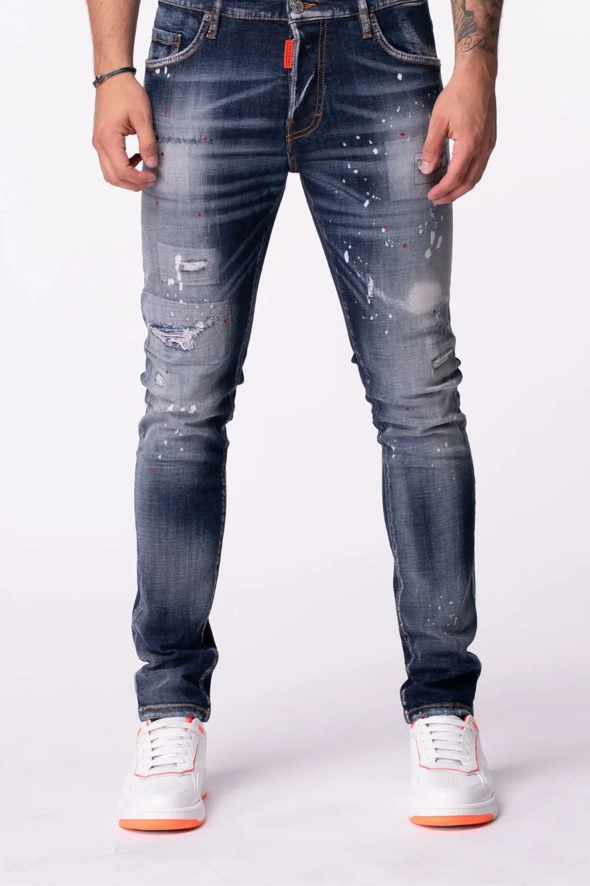 My Brand Embroided Red Jeans