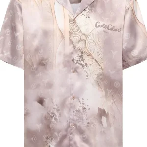 Carlo Colucci Oversize Shirt Ornament Knit Beige