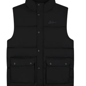 Malelions Crinkle Padded Vest Black
