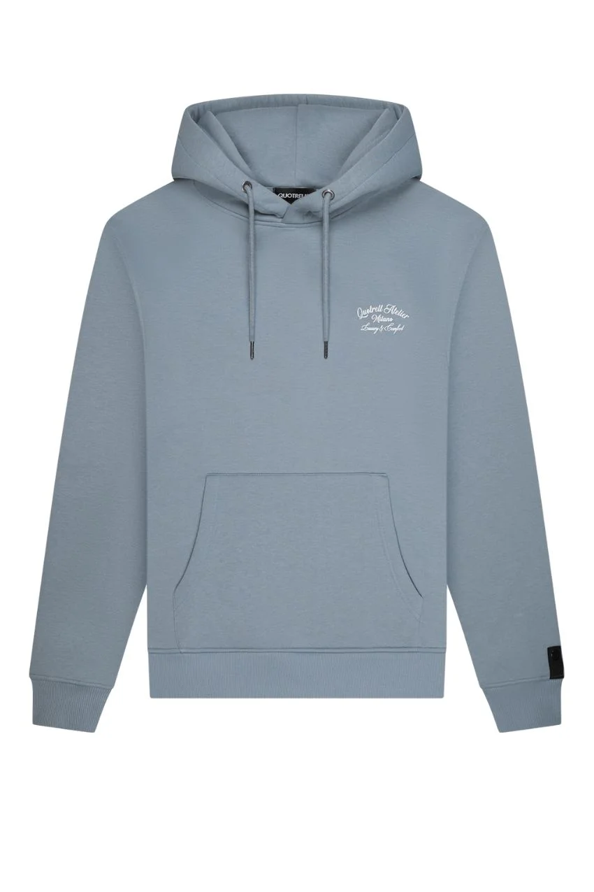 Quotrell Atelier Milano Hoodie Muted Blue/White - Afbeelding 3