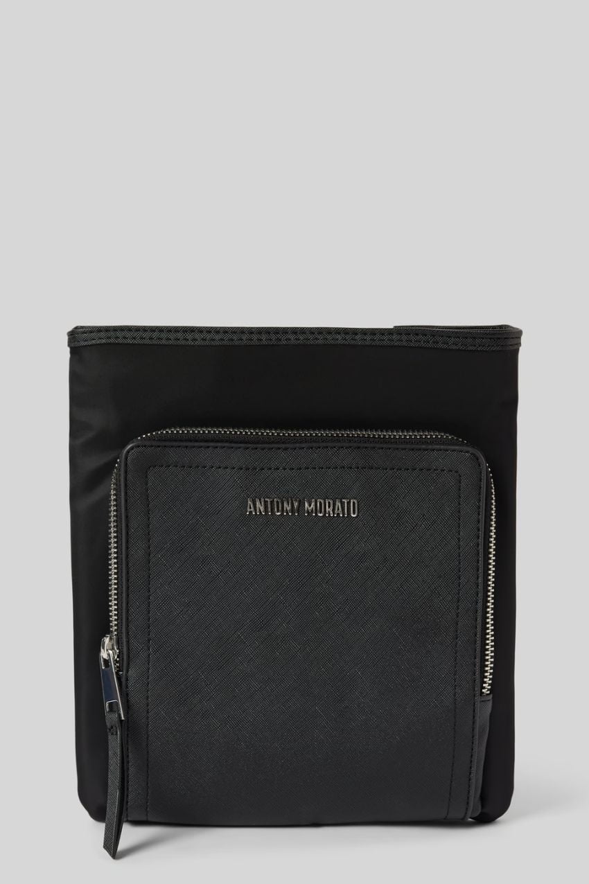 Antony Morato Schoudertas Hammered Faux Leather Black - Afbeelding 4