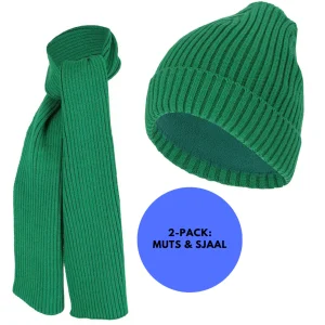 Muts & Sjaal jongens - Ribbed - Effen