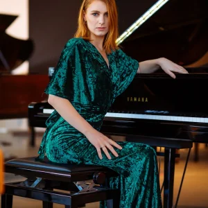 Maxi jurk fluwelen groen