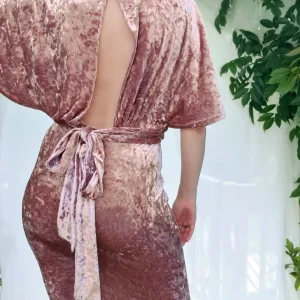 Maxi jurk fluwelen roze