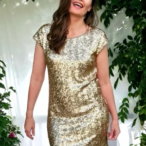 Mini jurk gouden pailletten