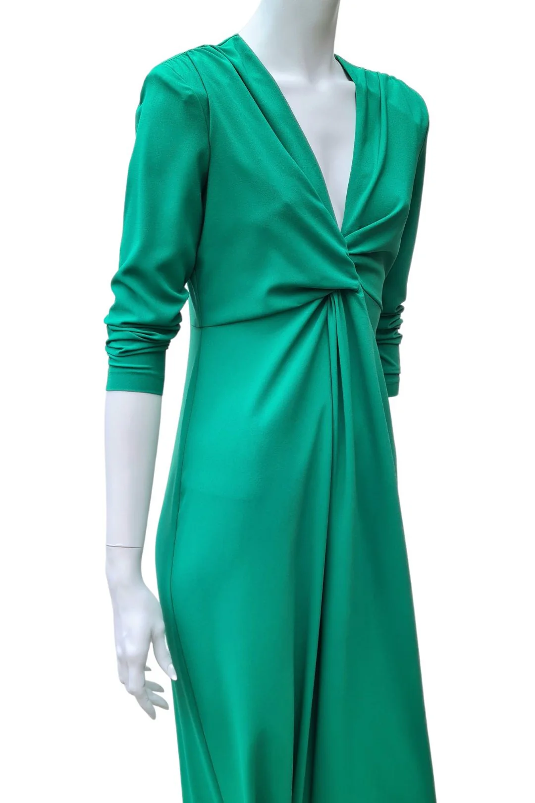 Maxi jurk groen hoge split - Afbeelding 5