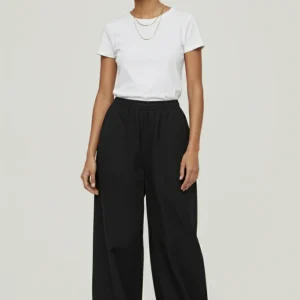 Dames cargo broek – high-waist, wide-leg