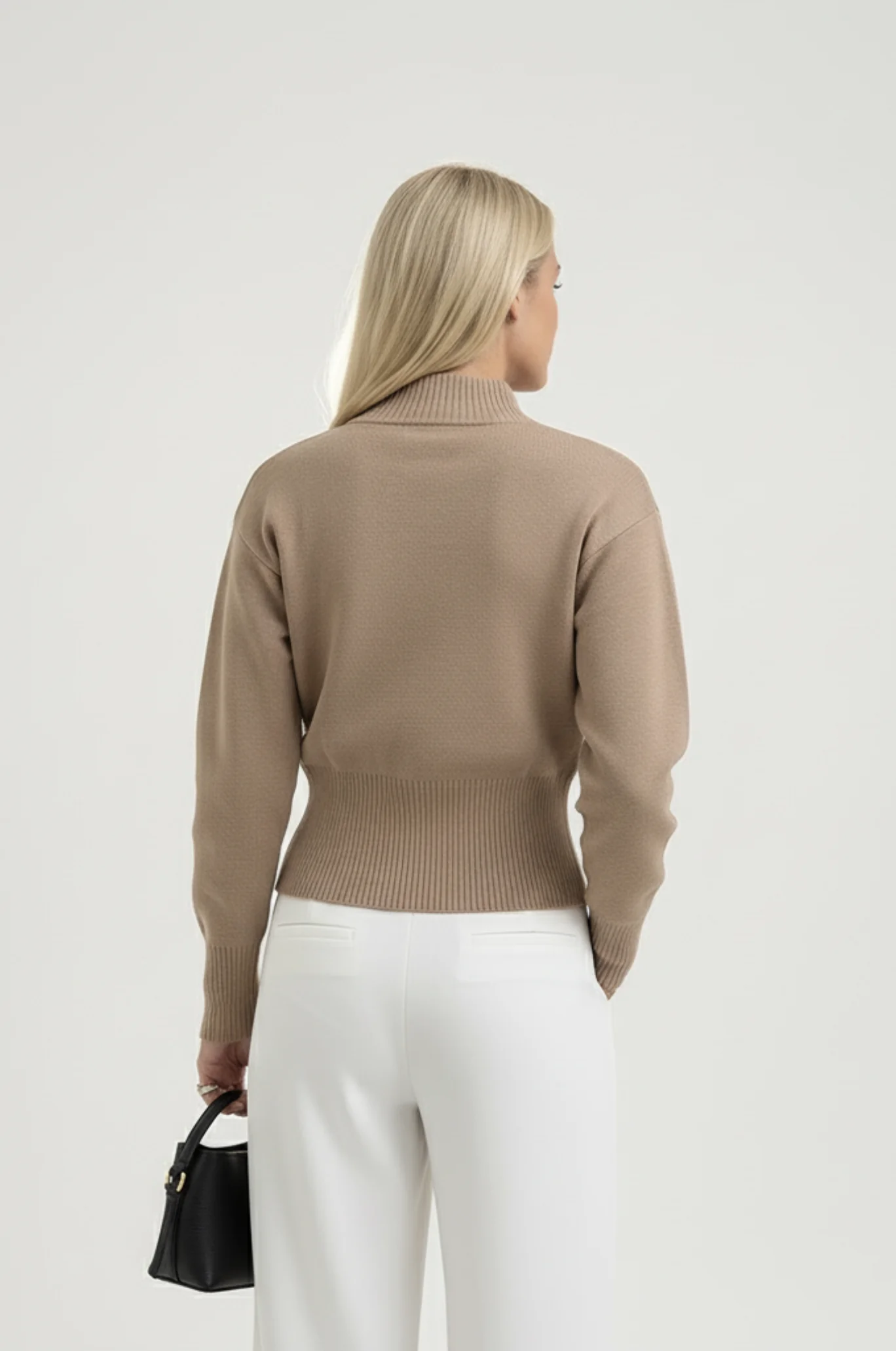 Dames gebreid vest – rits & opstaande kraag - Afbeelding 4