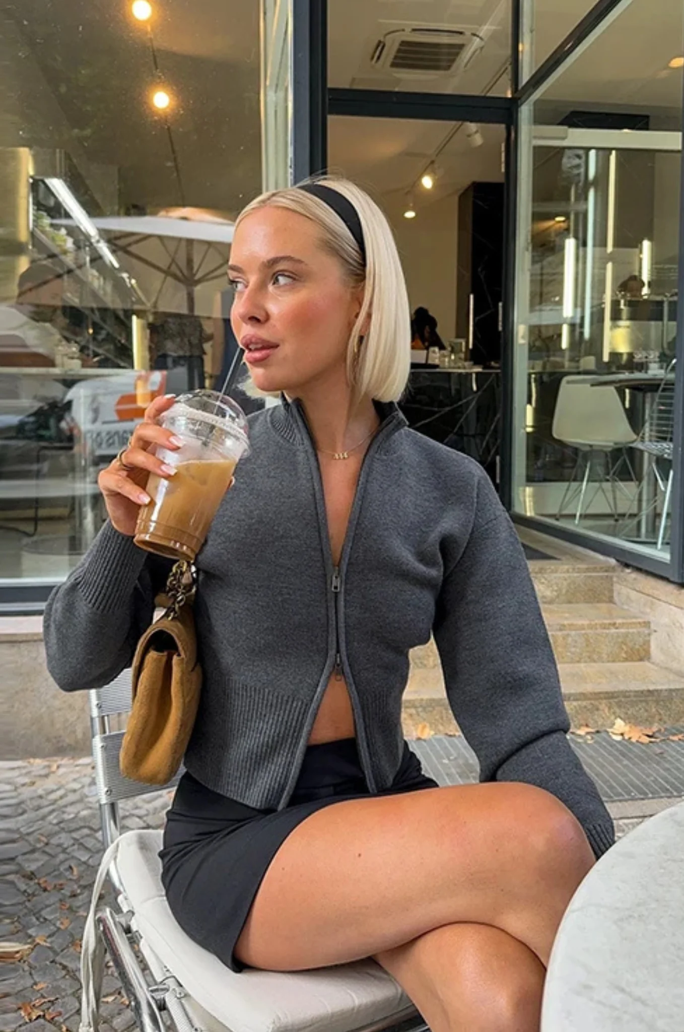 Dames gebreid vest – rits & opstaande kraag - Afbeelding 6