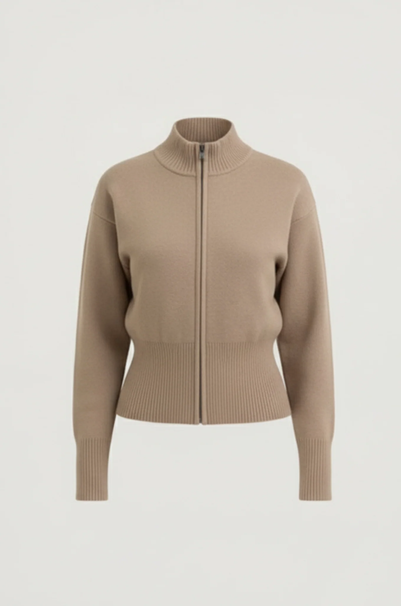 Dames gebreid vest – rits & opstaande kraag - Afbeelding 9