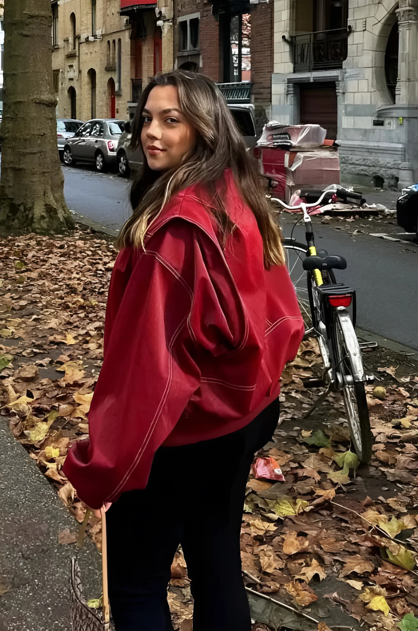 Dames leren bikerjas – stevig 90s minimal - Afbeelding 4