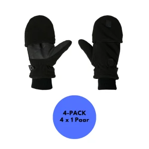 Thermo Handschoenen fingertop - Heren - Zwart - 4-Paar - Voordeel