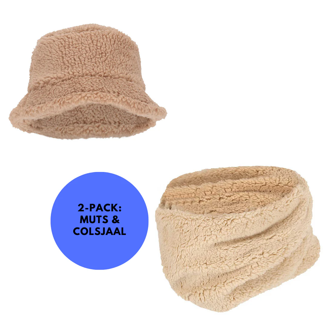 Colsjaal & Hoed - Teddy Wol - One Size - Afbeelding 8