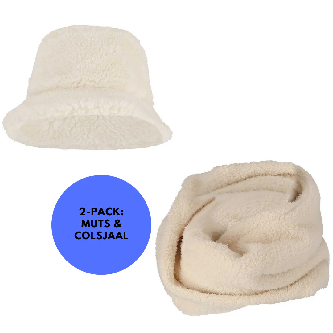 Colsjaal & Hoed - Teddy Wol - One Size - Afbeelding 5