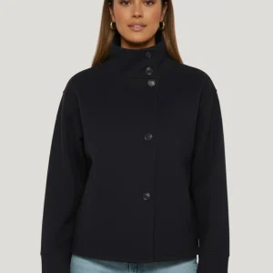 Korte damesmantel – wolmix, relaxed fit