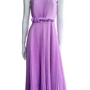 Midi jurk lila plissé