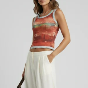 Vintage mesh tanktop – slim fit, ademend