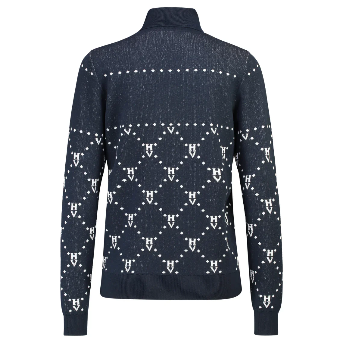 HV Polo Jacquard Pullover HVP Cecile – Blauw | Warm & Stijlvol - Afbeelding 3