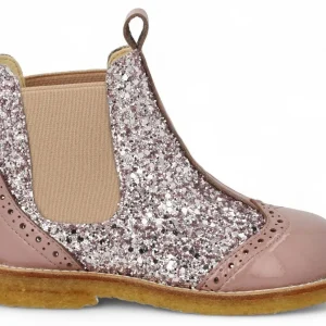 Angulus Laars - Angulus Kinderschoenen - Roze | Chelsea boot with Broque Patern tape
