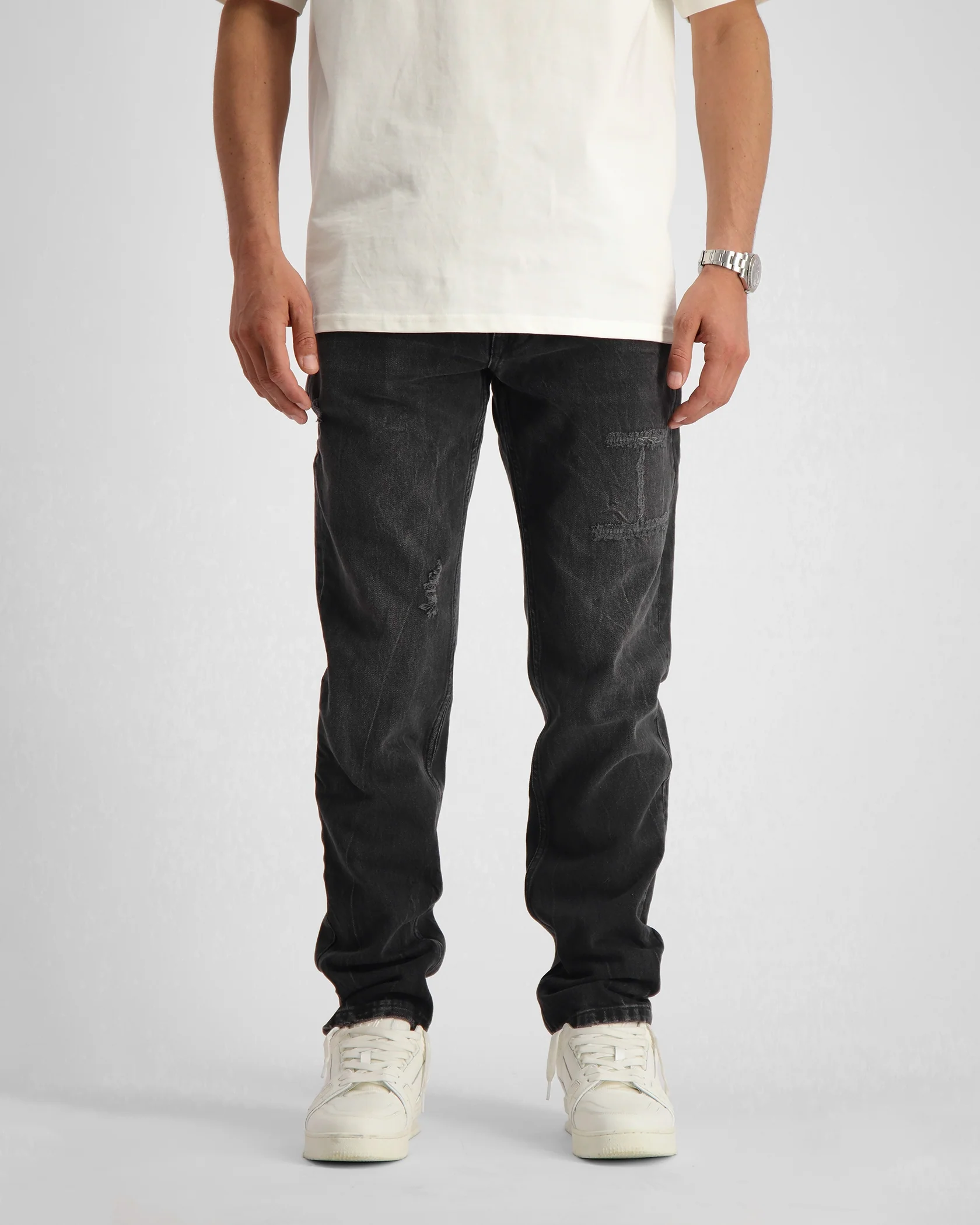 verwoest denim | zwart gewassen - Afbeelding 5