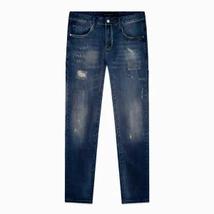 FADED SLIM DENIM | Donkerblauw