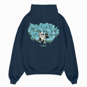 KIDS SPRAYED HOODIE | Navy