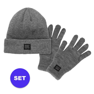 Thermo handschoen/muts - Set - Grijs - S/M