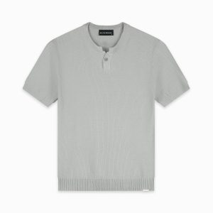 WAFEL KNIT HENLEY | Grijs