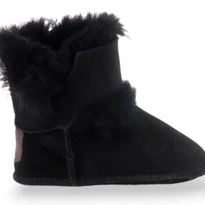 Warmbat Babypantoffel - Warmbat Babyschoenen - Zwart | Hay Baby bootie with velcro