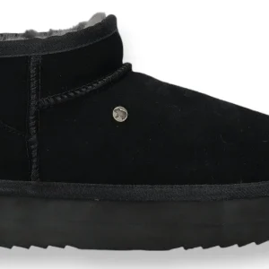 Warmbat Boot - Warmbat Damesschoenen - Zwart | Durack Women Suede Boot Plateau