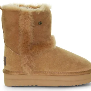 Warmbat Boot - Warmbat Damesschoenen - Naturel | Kangaroo Suede Boot Plateau